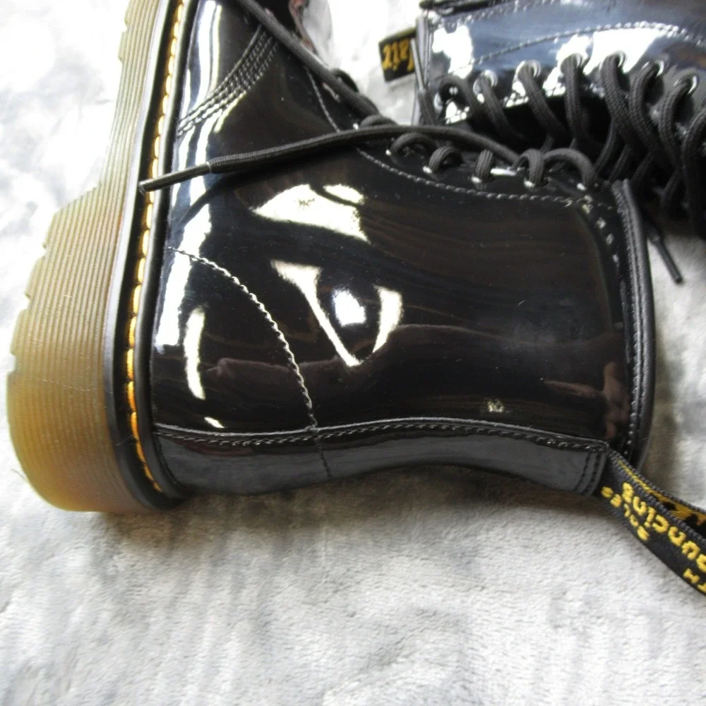 Dr. Martens Boots Unisex Youth 4M 5W BLK Leather Zip Lace Up Round Toe Ankle NWD